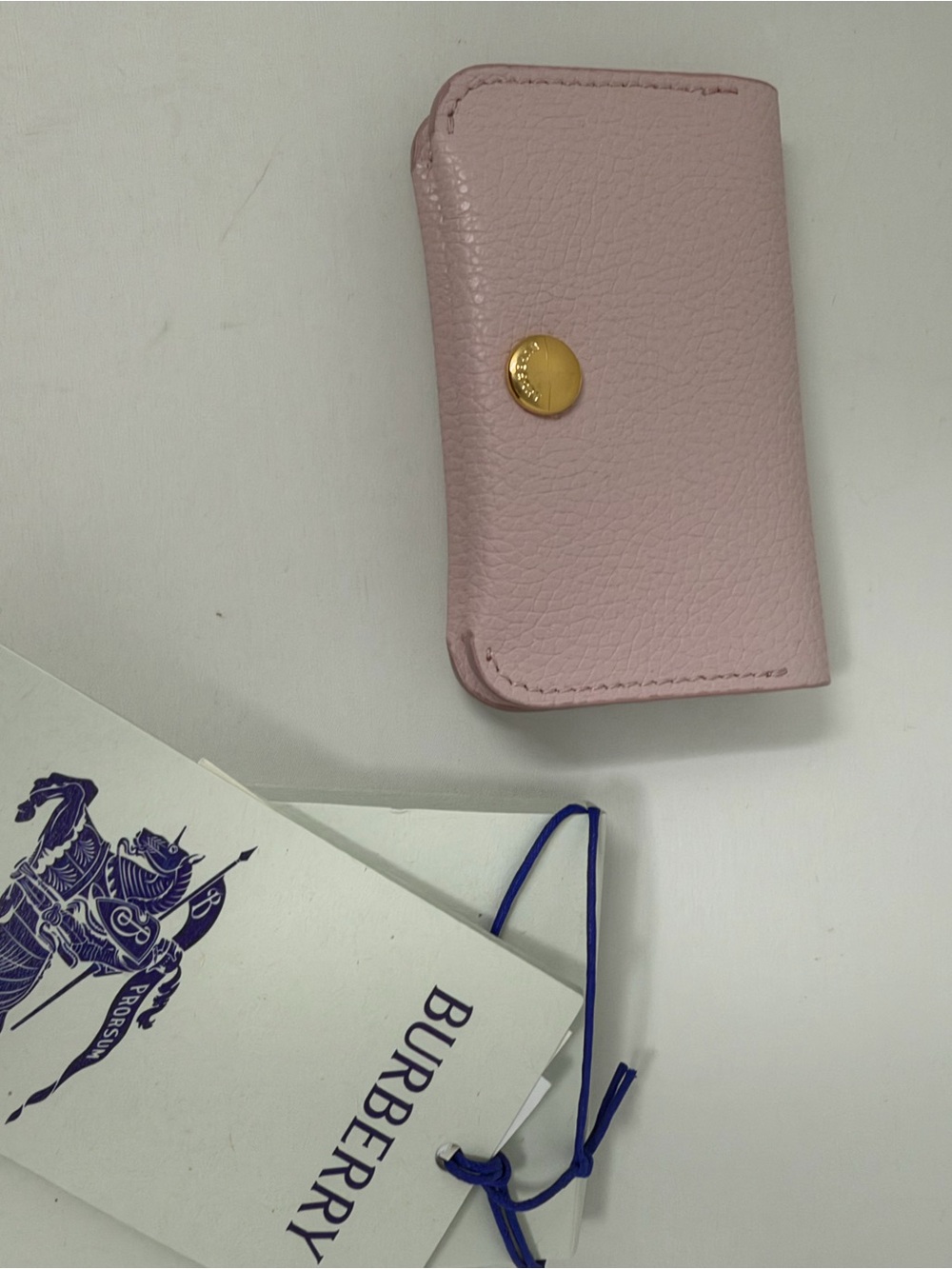 Burberry Pink Leather card holder with Gold Snap